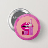 Badge Rond 5 Cm Lips (Devant & derrière)