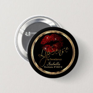 Badge Rond 5 Cm Lipsense - Parties scintillant rouge cannelle sur 