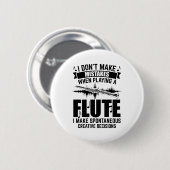 Badge Rond 5 Cm Liquides | Flutist Flute Player (Devant & derrière)
