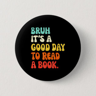 Badge Rond 5 Cm Lire un livre mec cool prof d'anglais ela lisant