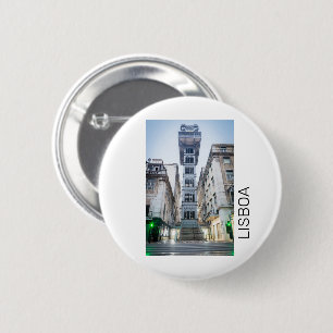 Badge Rond 5 Cm Lisbonne Portugal Retro Ascenseur de vacances Souv