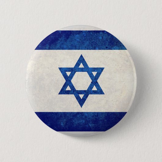 Badge Rond 5 Cm L'Israël ; Drapeau israélien (Devant)