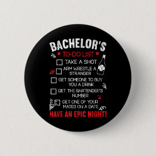 Badge Rond 5 Cm Liste de choses à faire pour un célibataire Marié