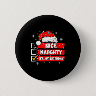 Badge Rond 5 Cm Liste de Noël Père Noël Gentil Méchant C'est Mon B