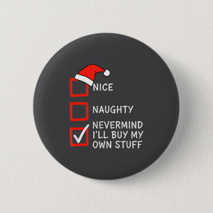 Badge Rond 5 Cm Liste de vérification Noël méchant ou gentil - Peu