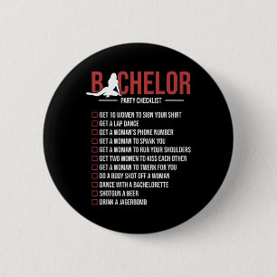 Badge Rond 5 Cm Liste de vérification pour l'enterrement de vie de