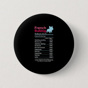 Badge Rond 5 Cm Liste des ingrédients de Bulldog français