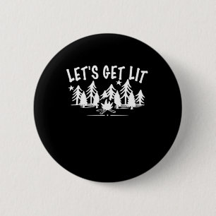 Badge Rond 5 Cm Lit - Citation de camping - Texte blanc classique