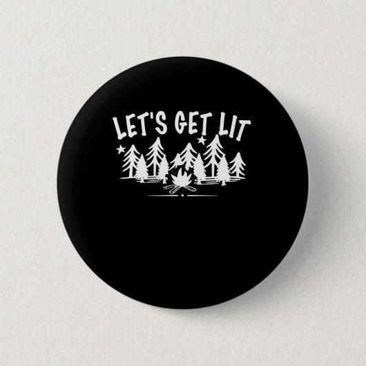 Badge Rond 5 Cm Lit - Citation de camping - Texte blanc classique (Devant)