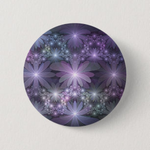 Badge Rond 5 Cm Lit de fleurs tendance brillant art fractal abstra