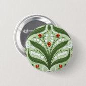 Badge Rond 5 Cm Lit de la vallée et la symétrie des coccinelles en (Devant & derrière)