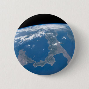 Badge Rond 5 Cm L'Italie Et Sa Sicile.