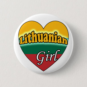 Badge Rond 5 Cm Lithuanian Girl