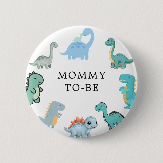 Badge Rond 5 Cm Little Dinosaur Cute Baby Shower (Devant)