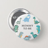 Badge Rond 5 Cm Little Dinosaur Cute Baby Shower (Devant & derrière)