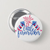 Badge Rond 5 Cm Little Firecracker 4 juillet fête d'anniversaire (Devant & derrière)
