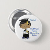 Badge Rond 5 Cm Little Graduate Boy Dark Skin (Devant & derrière)