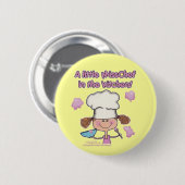 Badge Rond 5 Cm Little Miss Chef (Devant & derrière)