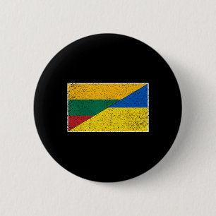 Badge Rond 5 Cm Lituanie Drapeau Ukraine Lituanien Ukrainien Natio