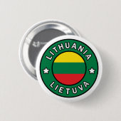 Badge Rond 5 Cm Lituanie Lietuva (Devant & derrière)