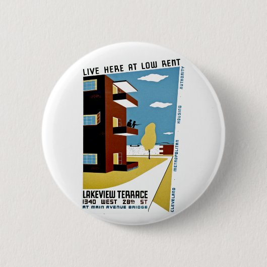 Badge Rond 5 Cm Live ici à Low Rent (Devant)