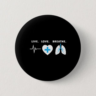 Badge Rond 5 Cm Live Love Breathe - Don d'un thérapeute respiratoi