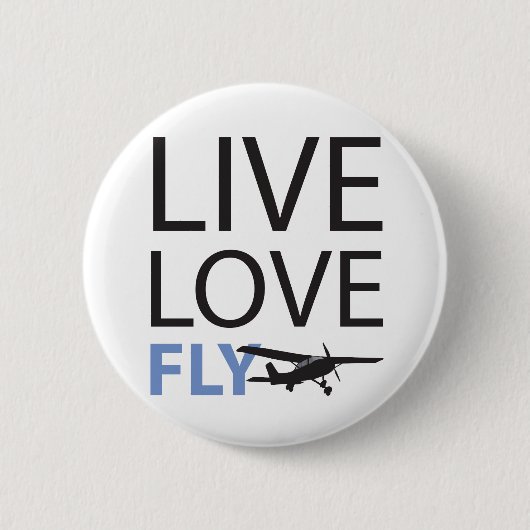 Badge Rond 5 Cm Live Love Fly (Devant)