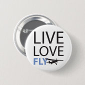 Badge Rond 5 Cm Live Love Fly (Devant & derrière)