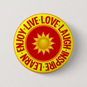 Badge Rond 5 Cm Live Love Laugh ... bouton