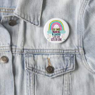 Badge Rond 5 Cm Live Simply Dream Big Be Grateful Give Love