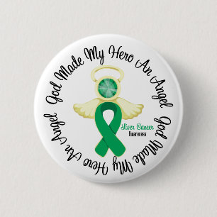 Badge Rond 5 Cm Liver Cancer God Made My Hero An Angel