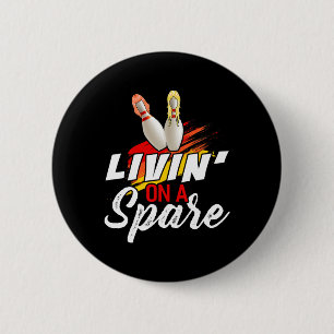 Badge Rond 5 Cm Livin Sur Une Chemise De Bowling De Secours Funny