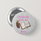 Badge Rond 5 Cm Livre de baptême de filles (Devant & derrière)