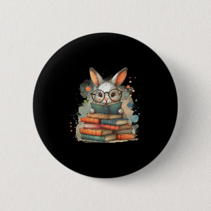 Badge Rond 5 Cm Livre de lapin mignon amateur de Pâques Cadeau de 