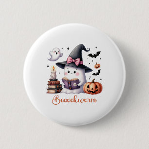 Badge Rond 5 Cm Livre de lecture de fantôme Coquette Bow Halloween