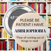 Badge Rond 5 Cm Livre fou Abibliophobia livre livre livre lecture