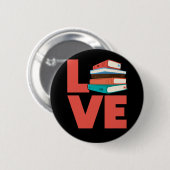 Badge Rond 5 Cm Livre Love Bookworm (Devant & derrière)