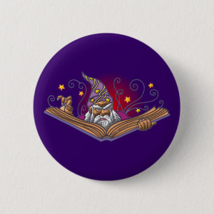 Badge Rond 5 Cm Livre magique Grimoire wizard sorcerer warlock