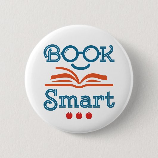 Badge Rond 5 Cm Livre Smart Funny Lecture Lover Bookworm (Devant)