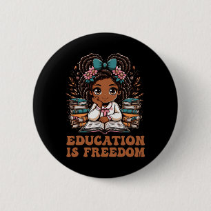Badge Rond 5 Cm Livre sur la liberté de l'éducation Lecteur Mois d