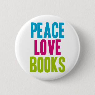 Badge Rond 5 Cm Livres d'amour de paix