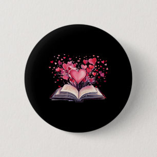 Badge Rond 5 Cm Livres Et Coeurs Professeur Vin de livre Vin de li