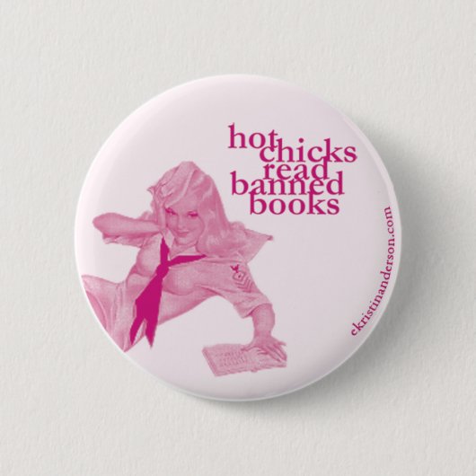 Badge Rond 5 Cm Livres interdits lus par poussins chauds (Devant)