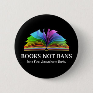 Badge Rond 5 Cm Livres pas interdictions, LGBTQ+ bouton épinglé