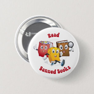 Badge Rond 5 Cm Livres rétro mignons - Lire Livres interdits