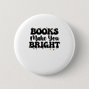 Badge Rond 5 Cm Livres Vous Rendent Lecture De Noël Lumineux