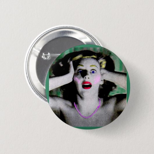 Badge Rond 5 Cm Liz est horrifiée et terrifiée (Devant & derrière)