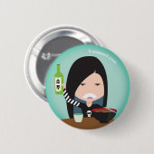 Badge Rond 5 Cm Liz et une bouteille de soju (Devant & derrière)