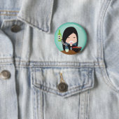 Badge Rond 5 Cm Liz et une bouteille de soju (En situation)