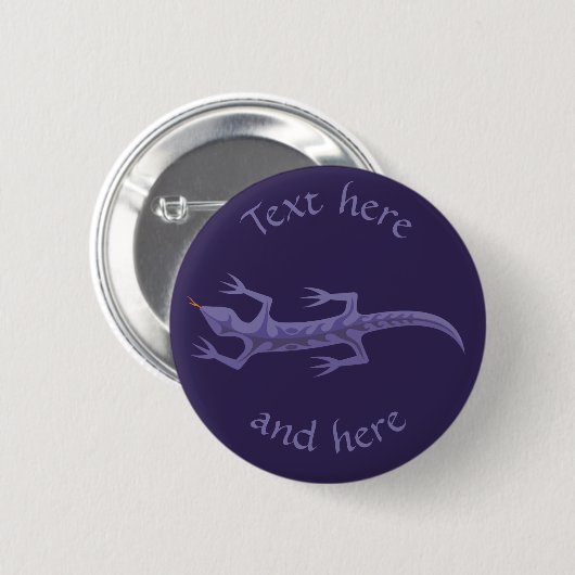 Badge Rond 5 Cm Lizard Mauve (Devant & derrière)